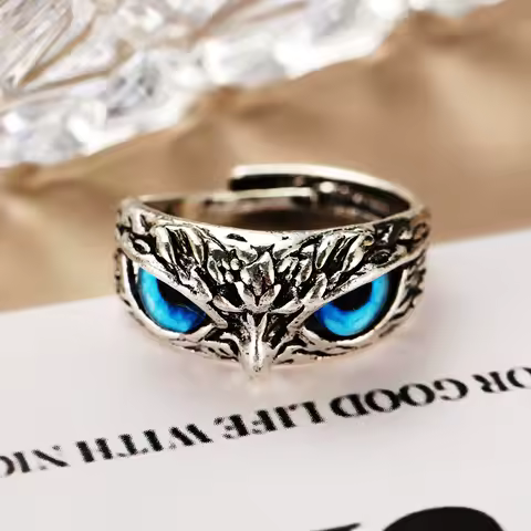 ANILLO BÚHO VINTAGE PLATA ESTILO BOHEMIO