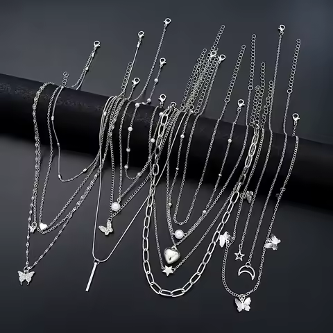 SET 13 COLLares DORADOS MUJER VERSÁTILES