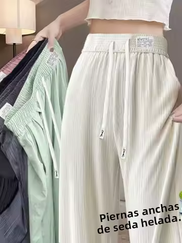 PANTALONES PIERNA ANCHA SEDA
