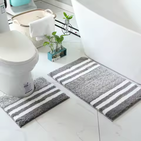 JUEGO ALFOMBRAS BAÑO MICROFIBRA