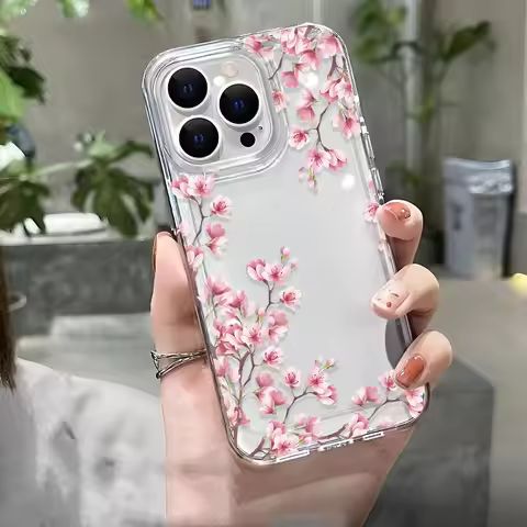 FUNDA TELÉFONO TRANSPARENTE FLORES