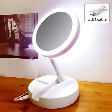 ESPEJO AUMENTO LED PLEGABLE