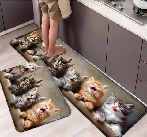 VIKAMA ALFOMBRA COCINA GATO
