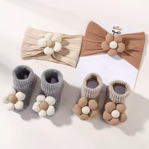 CONJUNTO CALCETINES DIADEMA FLORES
