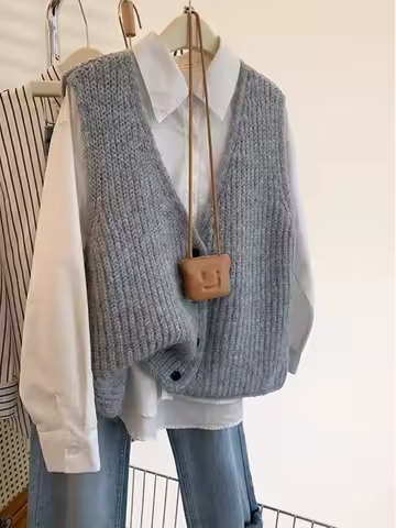 CHALECO PUNTO RETRO CUELLO