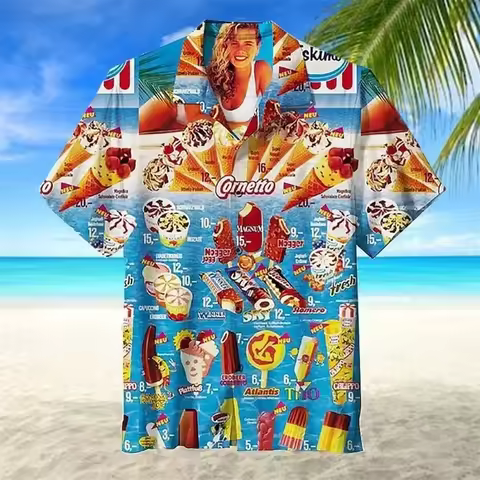 CAMISA HAWAIANA GRÁFICO HELADO