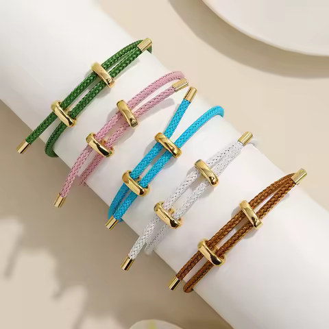 PULSERA DE CUERDA Y ALAMBRE BENS ESTILO BOHEMIO