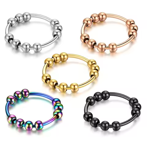 ANILLO ANTIESTRÉS CUENTAS ACERO QUIRÚRGICO