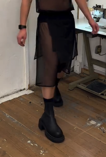 Black Sheer Layered Skirt