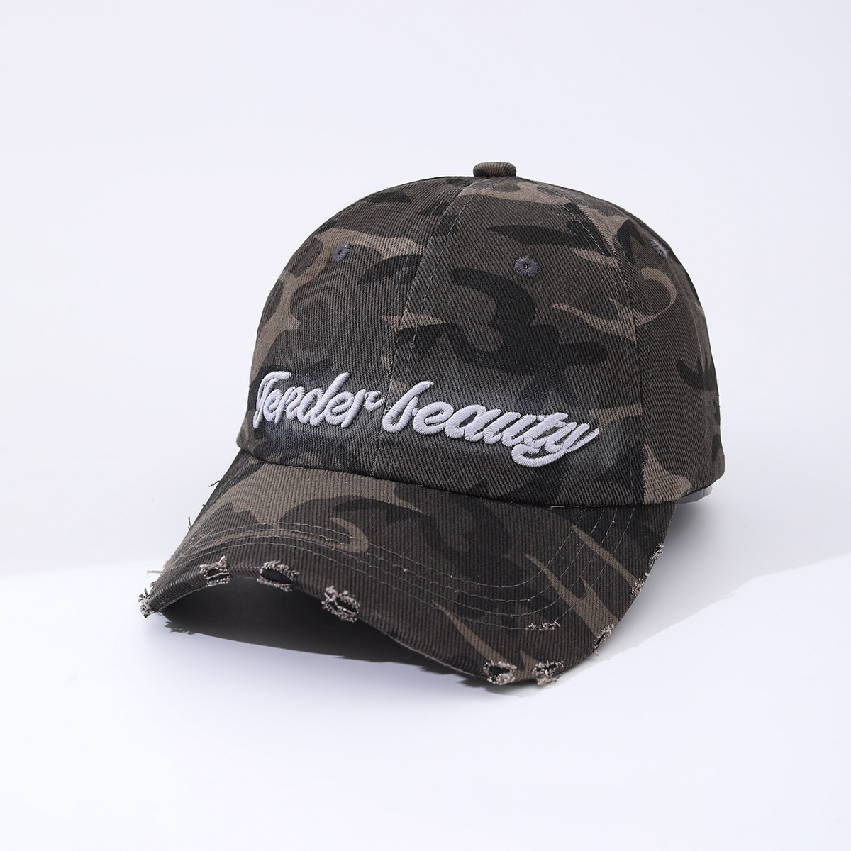 Camouflage Embroidered English Letters