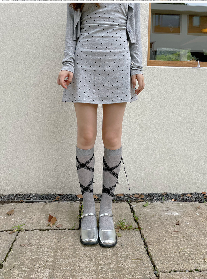 Coquette Gray Ribbed Knee