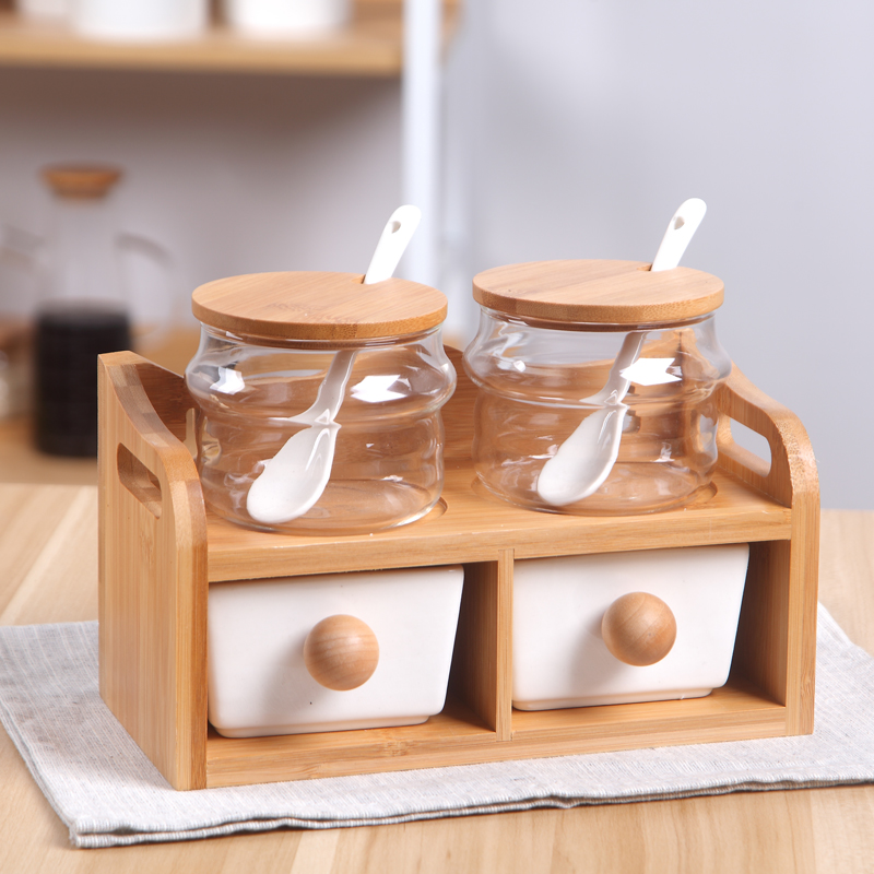 4pcs Ceramic Spice Storage