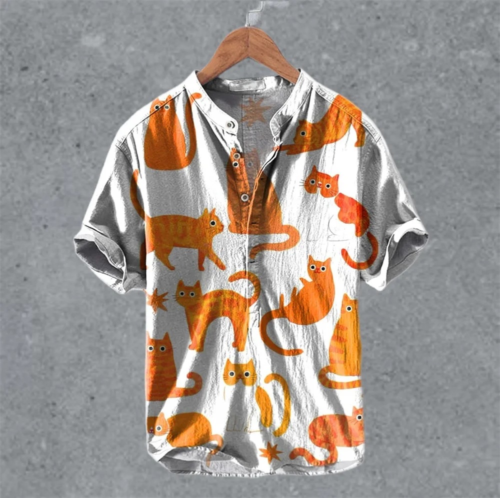 Men Casual Linen Semi