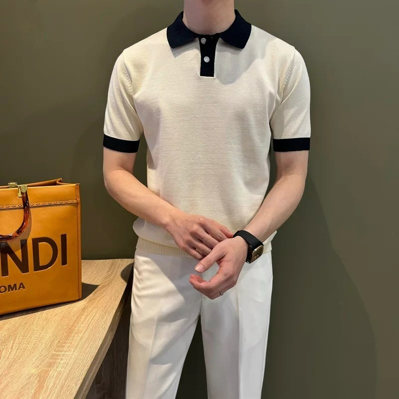 Men Simple Contrasting Color