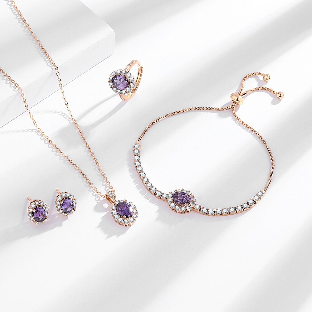 FASHIONABLE PURPLE ZIRCON STUD