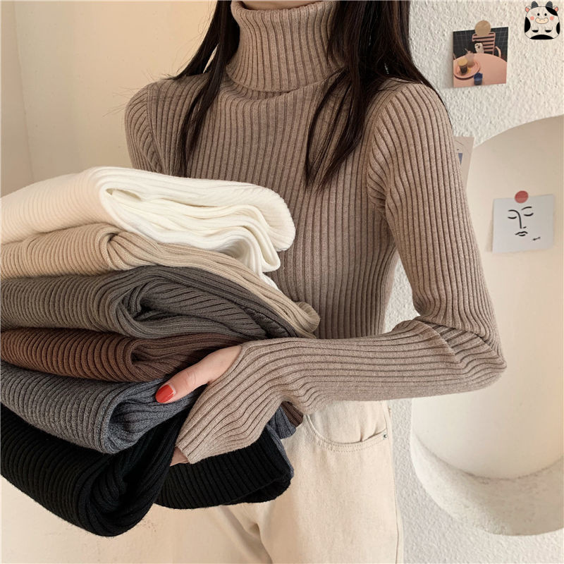 Women Fashion Turtleneck Slim