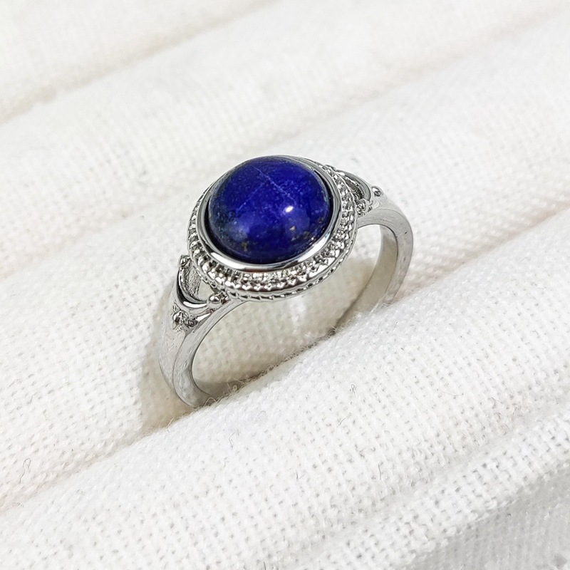 Malachite Ring Vintage Silver
