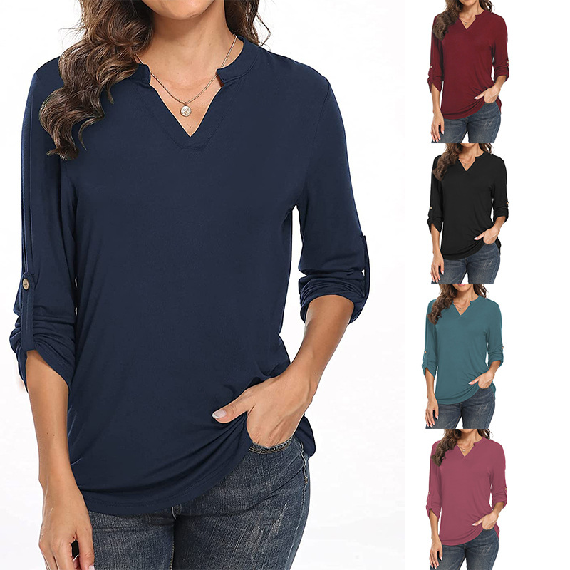 Neck Shirt Three Quarter
