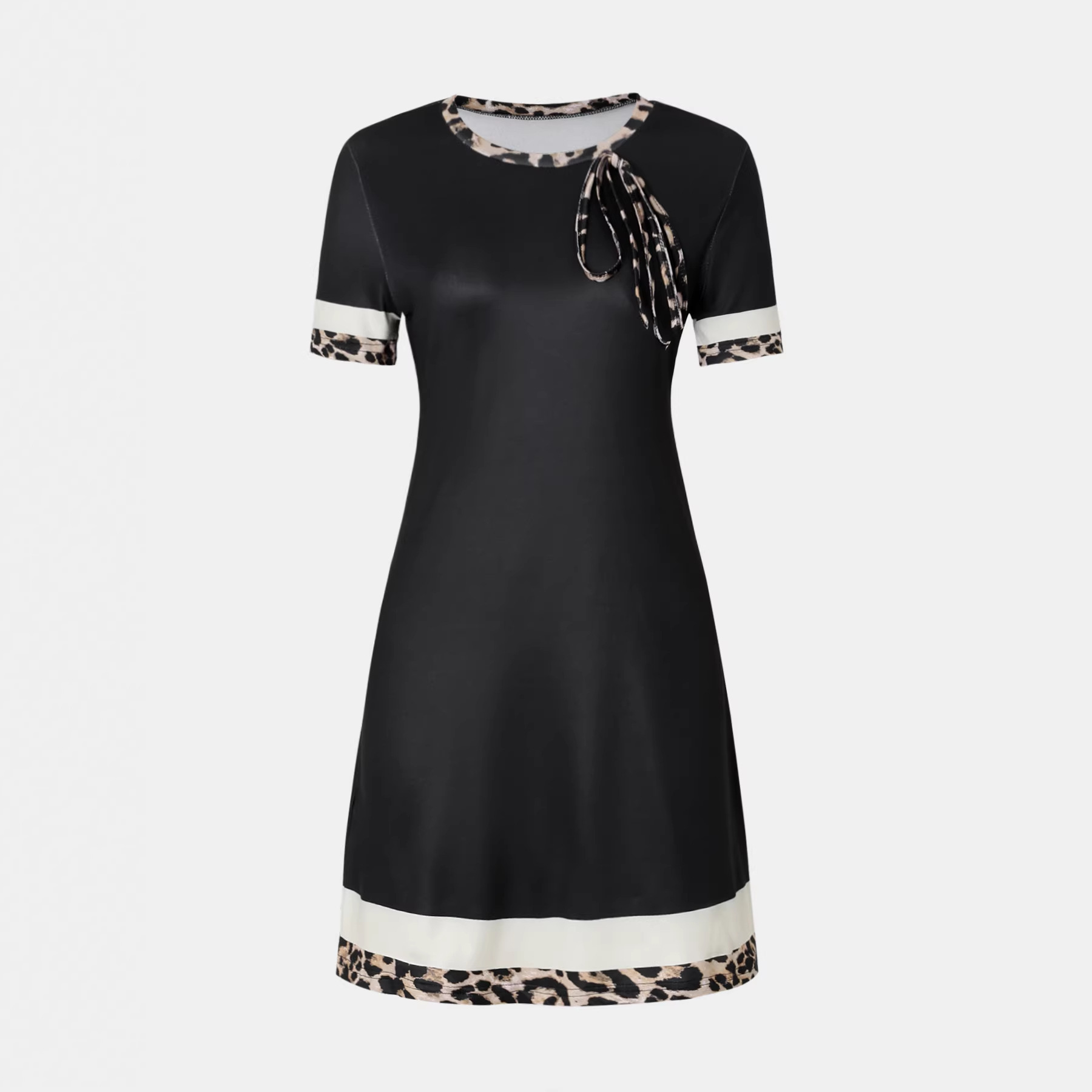 Womens Leopard Print Patchwork