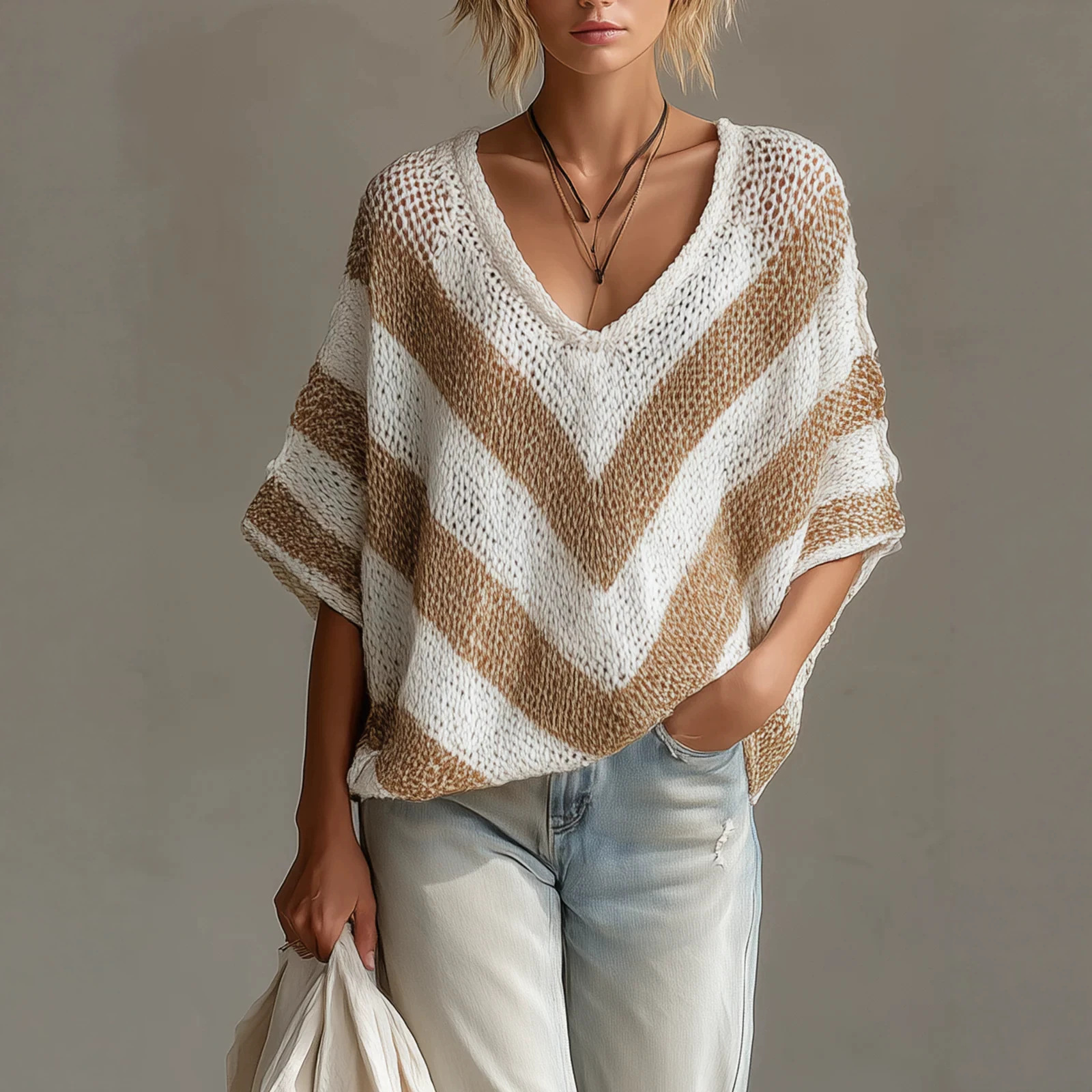 Neck Short Sleeve Loose