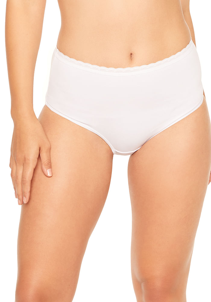 Pack 2 Calzón Maxi Algodón Elasticado Blanco