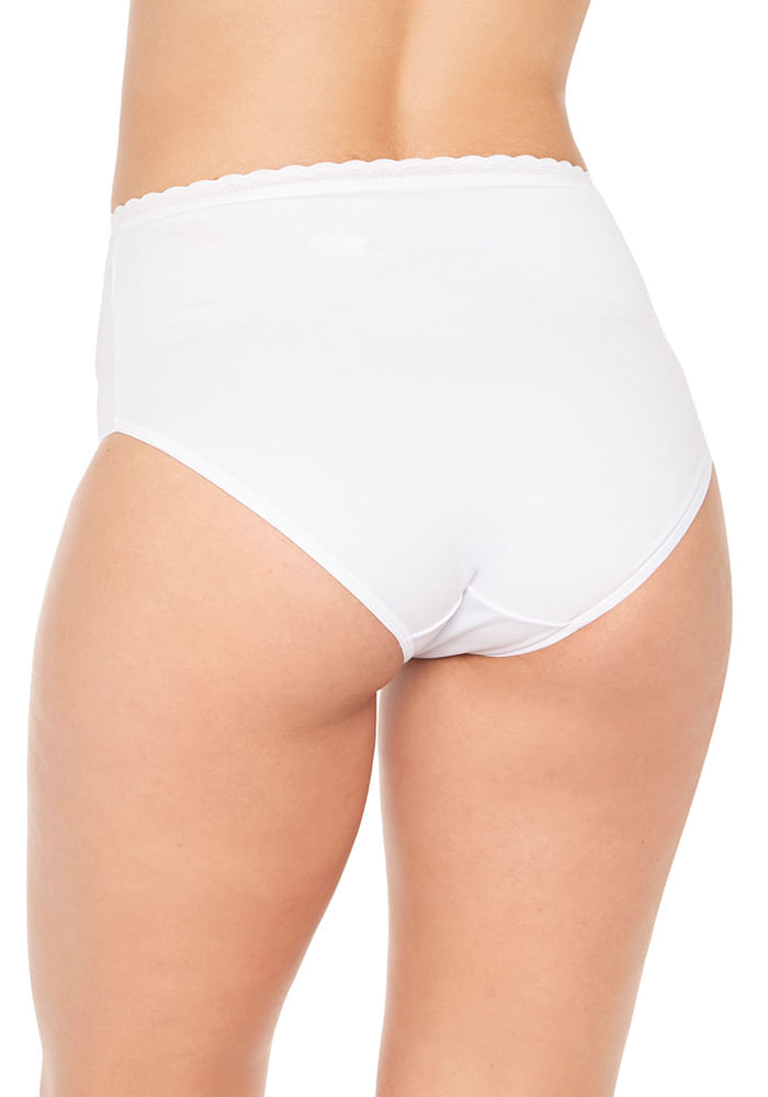 Pack 2 Calzón Maxi Algodón Elasticado Blanco