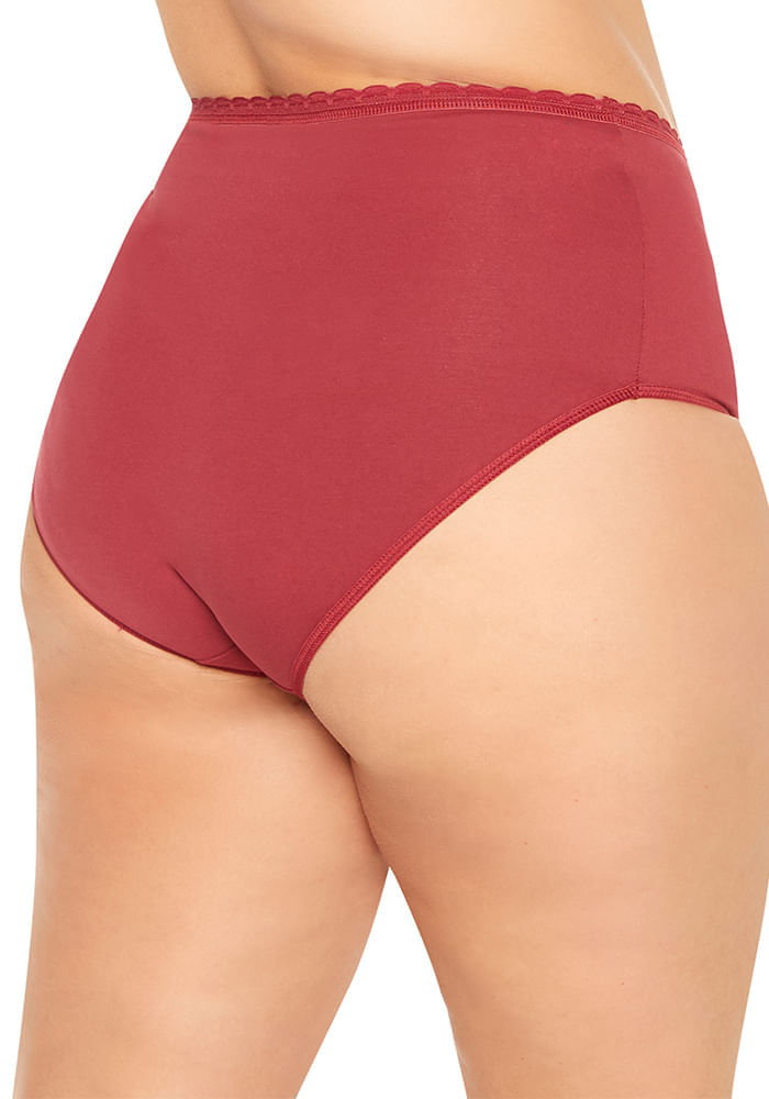 Pack 2 Calzón Maxi Algodón Elasticado Burdeo