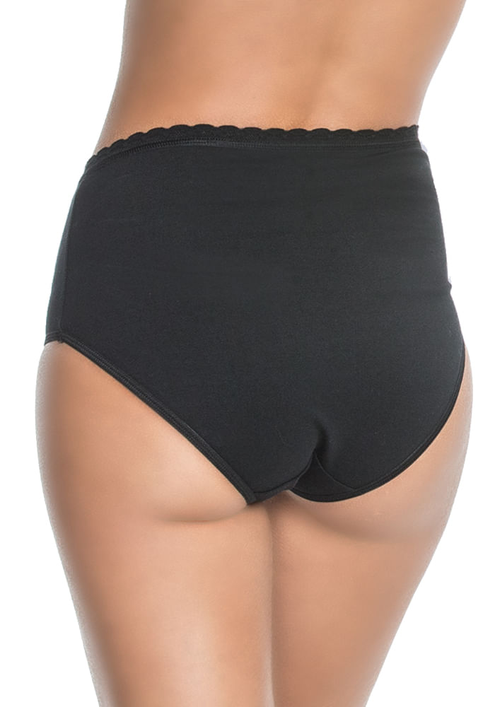 Pack 2 Calzón Maxi Algodón Elasticado Negro