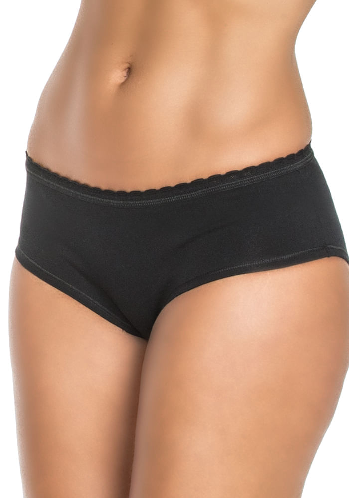 Pack 2 Pantaleta Algodón Elasticado Negro