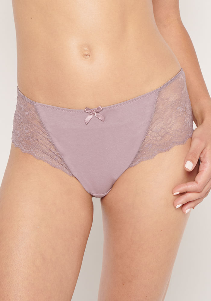 Pack 3 Culotteless Algodón Elasticado Encaje Lavanda