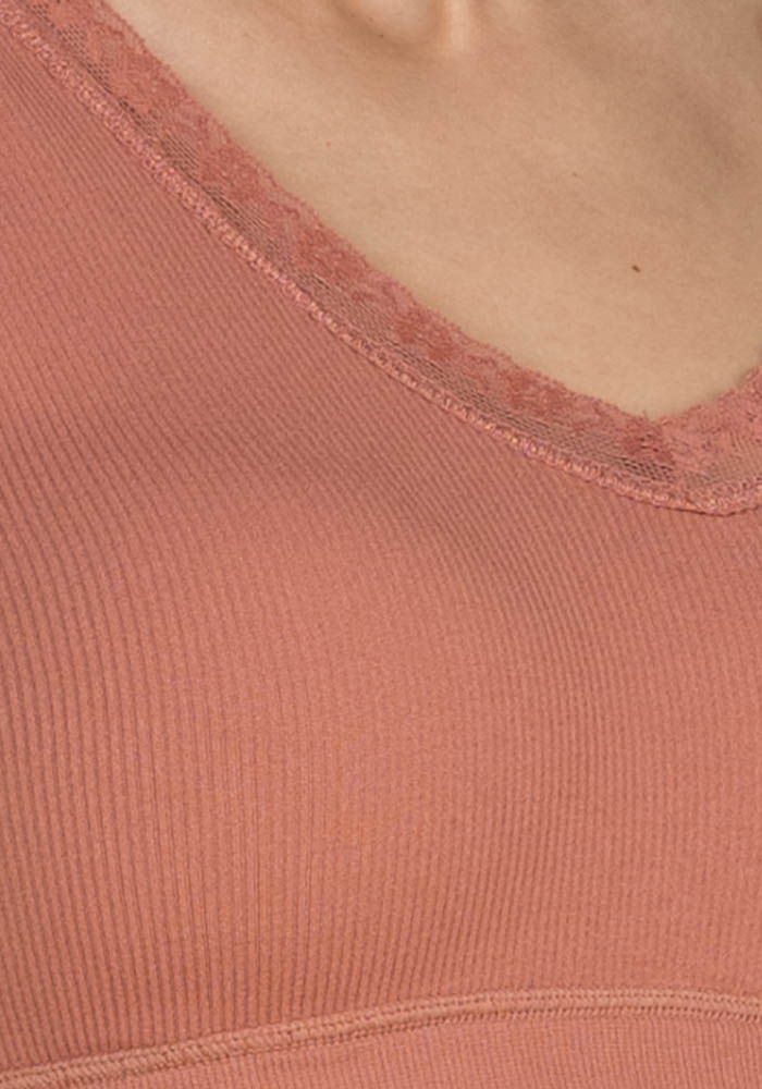 Peto Seamless Encaje Terracota