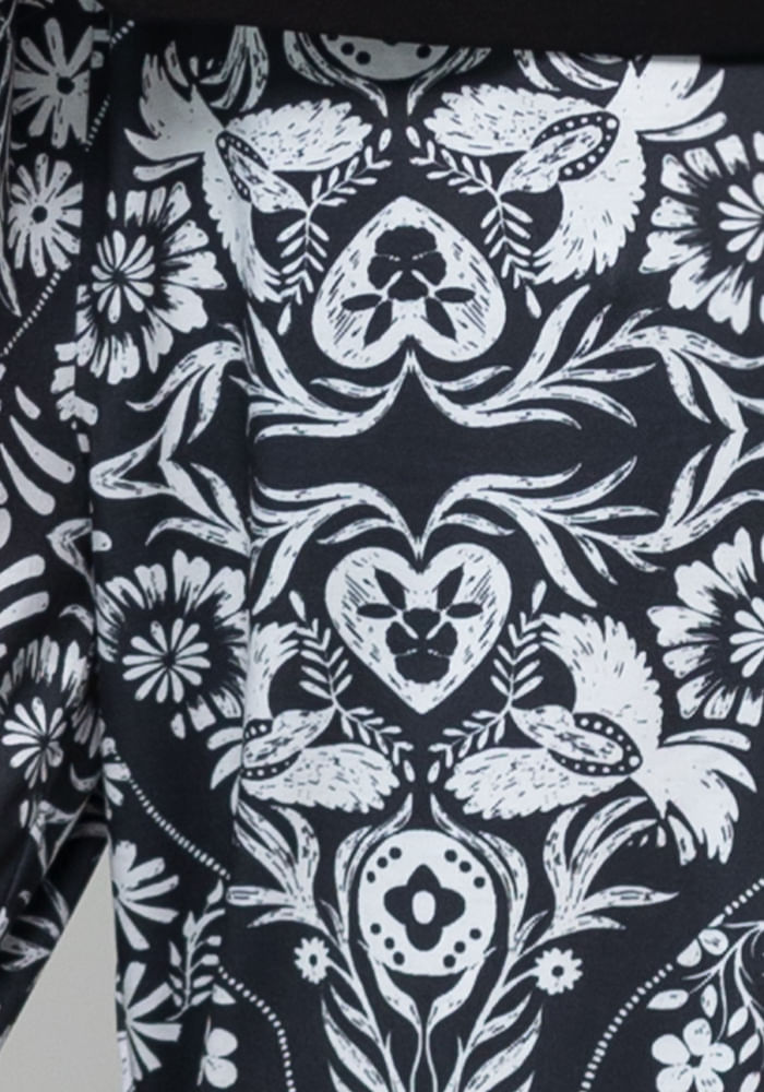 Pijama Largo Rib Poli Algodón Negro