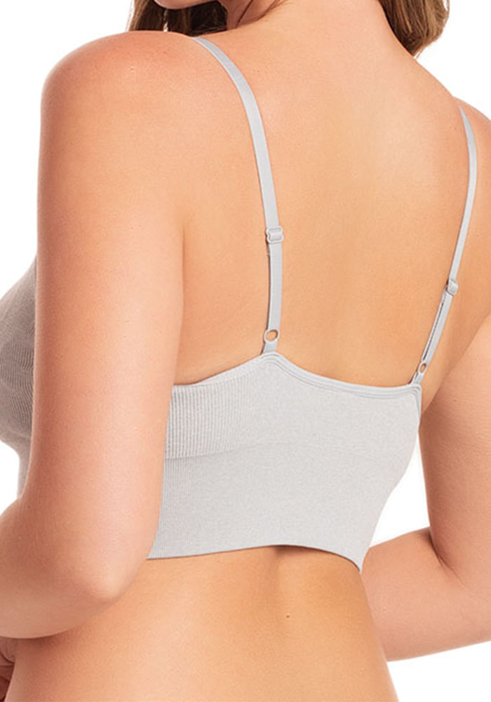 Peto Seamless Poliamida Elasticada Encaje Gris