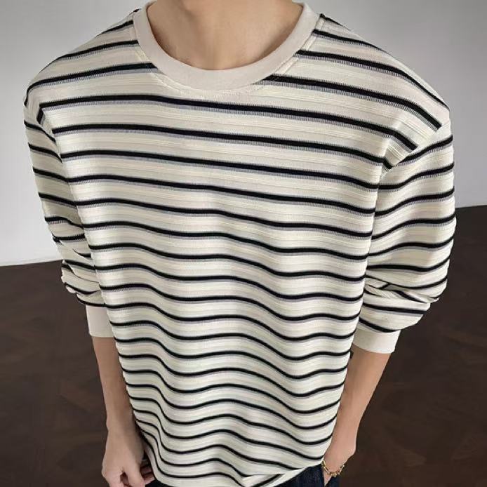 Men Striped Loose Fit