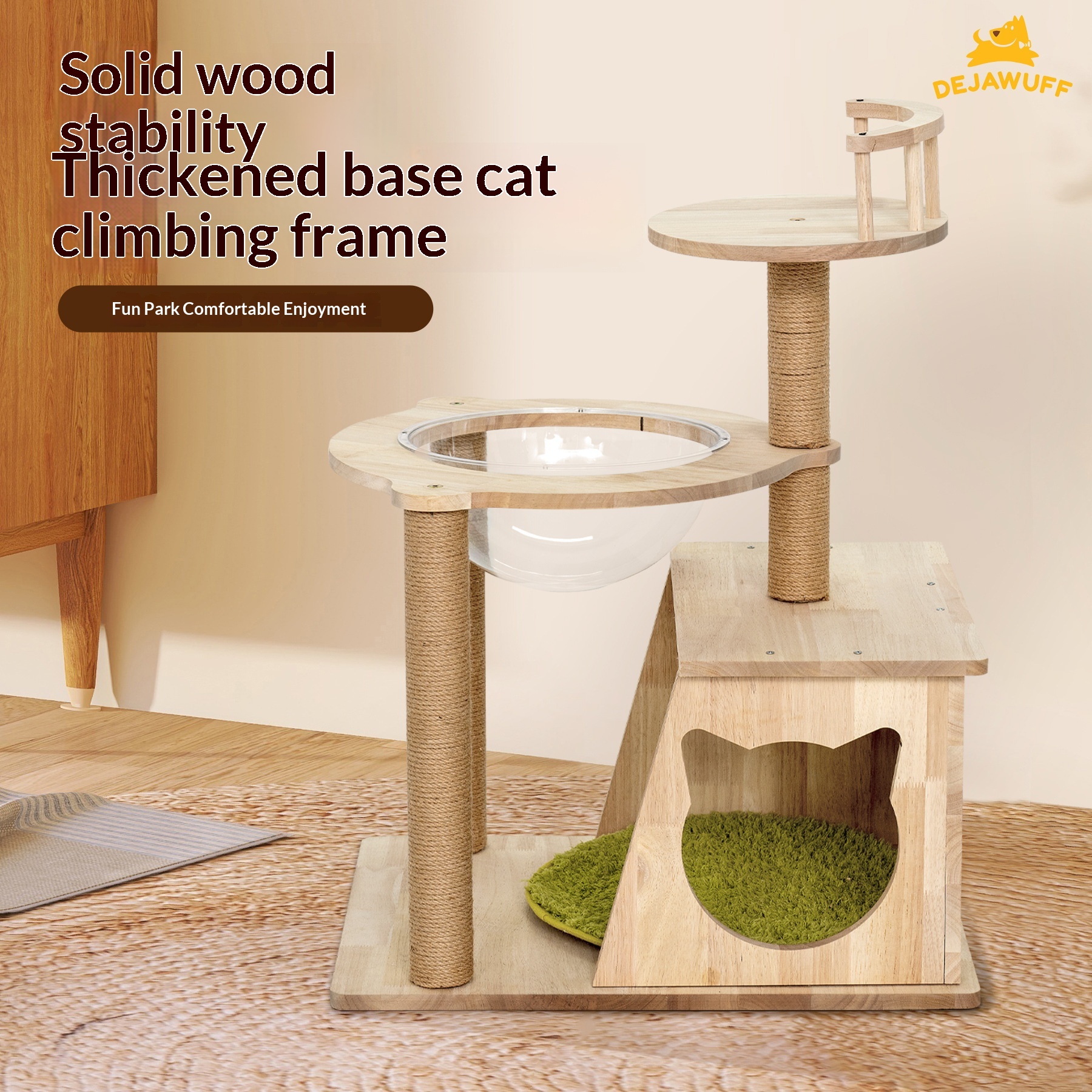 Solid Wood Cat Tree