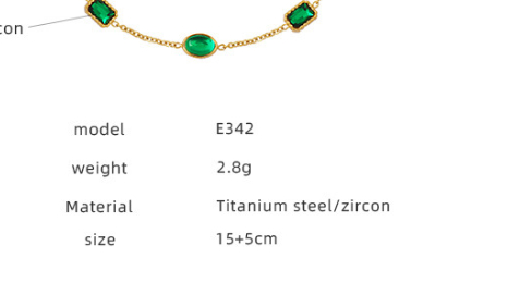 Jewelry Emerald Zircon Inlaid